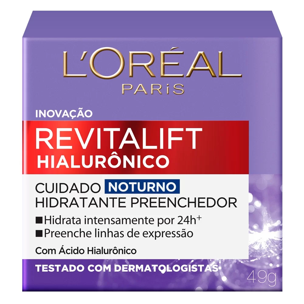 Creme Anti-Idade Revitalift Hialurônico L'Oréal Paris Noturno 49g