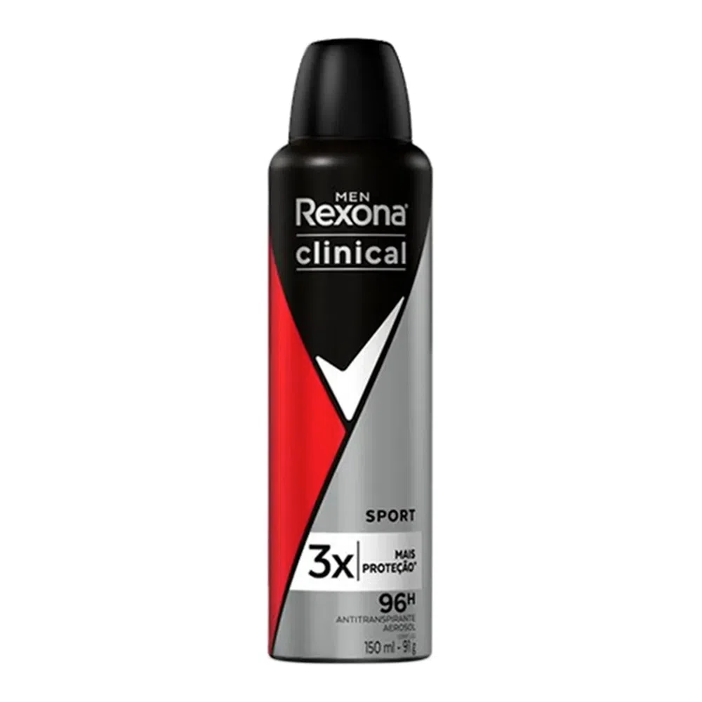 Desodorante Antitranspirante Aerossol Rexona Men Clinical Sport 150ml