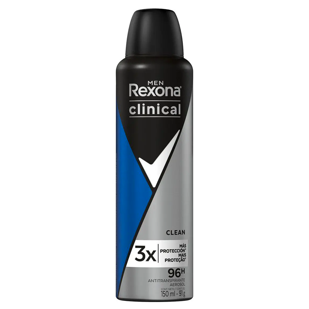 Desodorante Antitranspirante Aerossol Rexona Men Clinical Clean 150ml