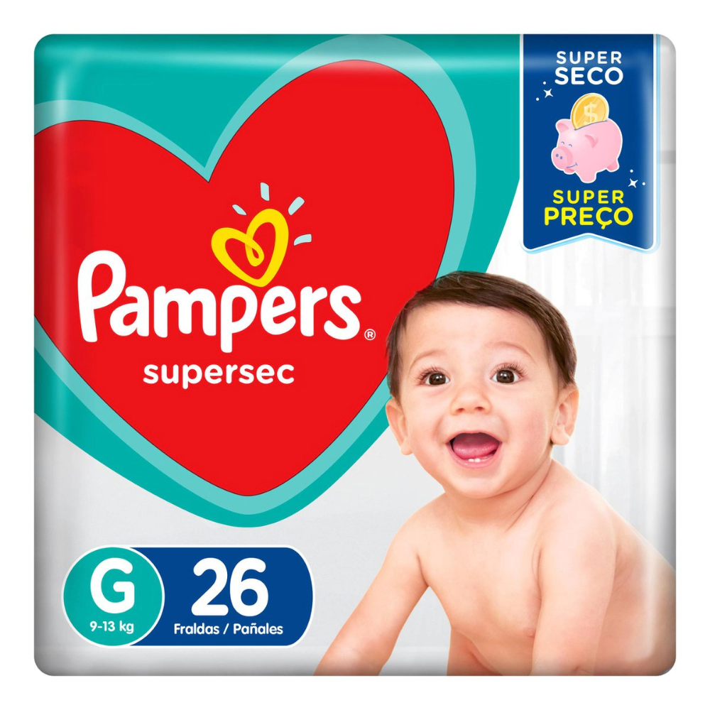 Fralda Pampers Supersec G 26un