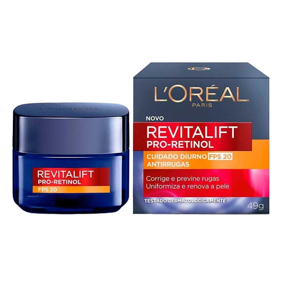Hidratante Facial Anti-Idade L'Oréal Paris Revitalift Pro-Retinol Cuidado Diurno Fps20 49g