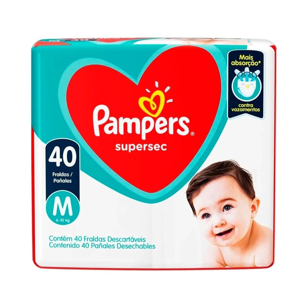 Fralda Pampers Supersec M 40un